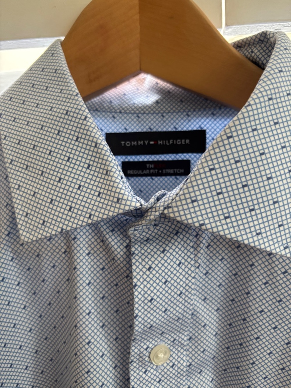 Tommy Hilfiger TH Flex Regular Fit Stretch Button Down Shirt Mens 16 34/35 Large